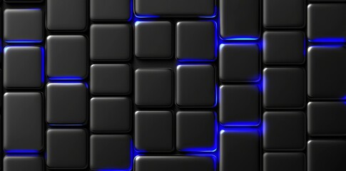 Poster - Abstract 3D blocks set against a black backdrop.