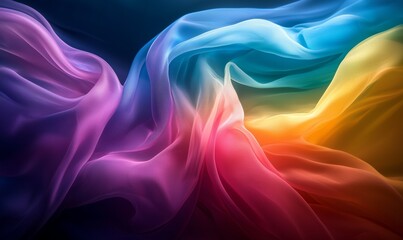 Poster - Vibrant abstract shape set against a simple, minimalist background, created as a 3D render.