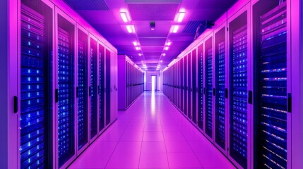 Poster - Server room technology showcase data center infrastructure image modern environment wide angle view digital innovation