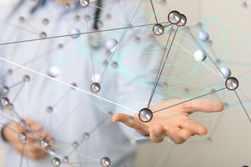 Poster - conference Digital Network and data concept 3d