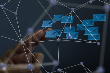 Aufkleber -  email icon concept in hand background