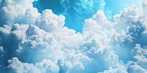 Wall Mural - Abstract white and blue cloud background.