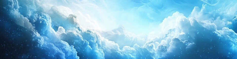 Wall Mural - Abstract white and blue cloud background.