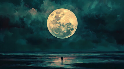pintura arte moon luna colores oscuros. echo. illustration