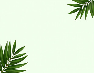 Poster - Tropical leaves on a clean white background evoke feelings of nature and serenity perfect for summer themed design concepts._00002_