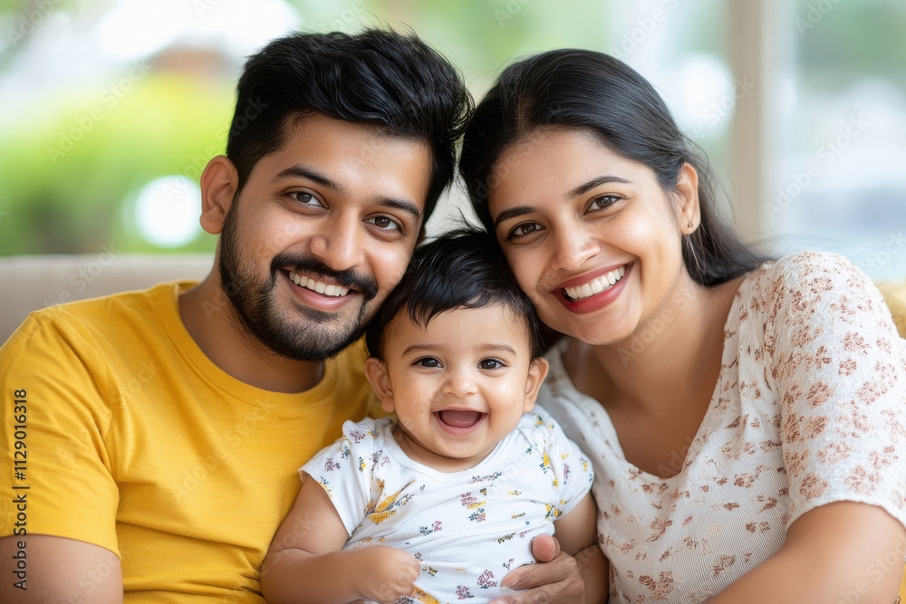 indian couple with baby Stock Photo | Adobe Stock