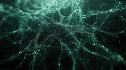 Intricate Teal Web: A Digital Abstract