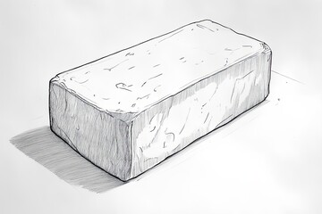 Poster - A Detailed Line Drawing Of A Rectangular Brick