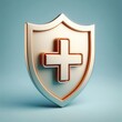 © Владимир Стеблев - shield first aid cross 3d render icon isolated on белый background cutout