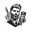 © DesignCandy - Black and white barber logo vector for your service