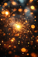 Poster - A vibrant shot of multiple sparklers burning simultaneously, their flickering light creating warm reflections, set against a smooth, solid white backdrop,
