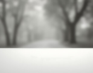 Poster - A white table top is selectively focused while its surrounding blurred abstract background adds visual interest to the image._00002_
