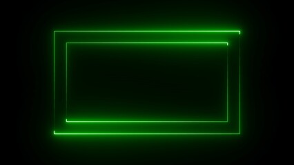 Wall Mural - Neon rectangle frame. Neon light rectangular border icon illustration. Abstract neon sign rectangle icon
