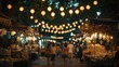 © ABIDZAR ALFAREZ - Night market street scene with lanterns and shoppers.
