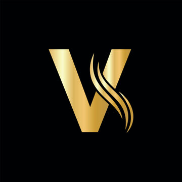 Hair Logo combine with letter V vector template