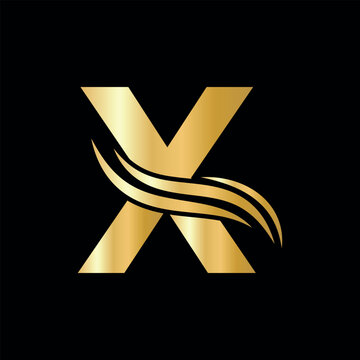 Hair Logo combine with letter X vector template