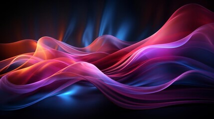 Wall Mural - A colorful wave of light with a blue and red background