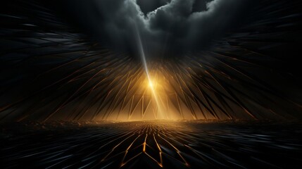 Wall Mural - a dark, cloudy sky with a bright light shining through the clouds