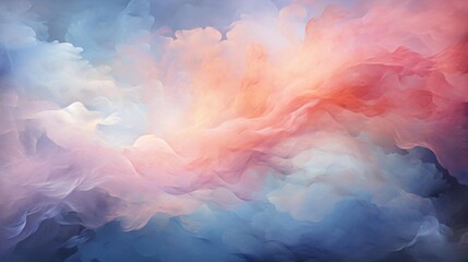 Wall Mural - a colorful, abstract painting of a cloud with pink and blue swirls