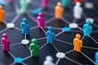 © Sufee - Healthcare rehabilitation global concept. Colorful network of figurines representing social connections and relationships, illustrating digital interaction and community engagement.