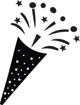 Party Popper Explosions silhouette illustration on white background