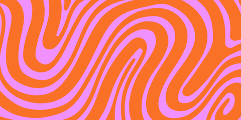 Aufkleber - Abstract Trippy Lines Pattern. Cool Groovy Retro Texture. Psychedelic Wavy Illustration. Geometric Funky Vintage Vector Backdrop.