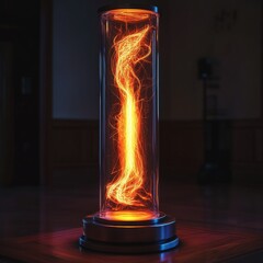 Aufkleber - A vertical shot of a plasma lamp isolated on the dark black background