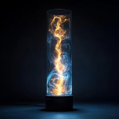 Aufkleber - A vertical shot of a plasma lamp isolated on the dark black background