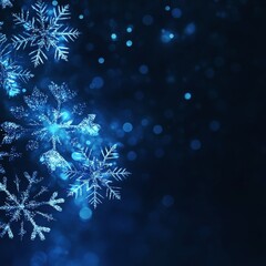Aufkleber - Abstract Christmas digital web banner template with glowing snowflakes on dark blue