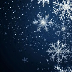 Poster - Abstract Christmas digital web banner template with glowing snowflakes on dark blue