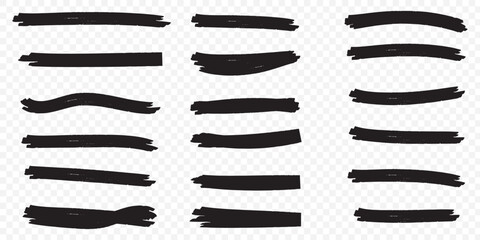 Poster - Vector highlighter brush line strokes. eps 10.