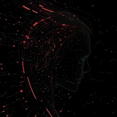 Poster - Dynamic visual representation of human form illuminated by flowing energies in a cosmic black space. Generative AI