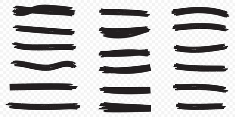 Poster - Vector highlighter brush line strokes. eps 10.