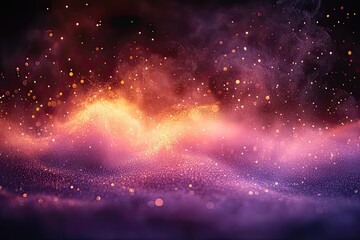 Poster - Vibrant cosmic waves of color dancing in the dark expanse of space during a celestial event. Generative AI