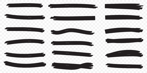 Poster - Vector highlighter brush line strokes. eps 10.