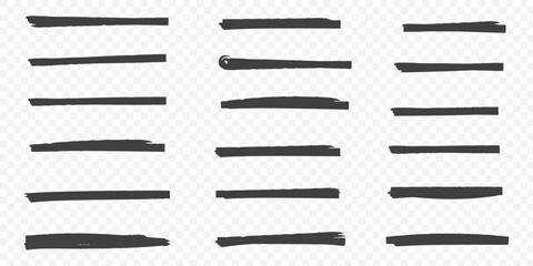 Poster - Vector highlighter brush line strokes. eps 10.