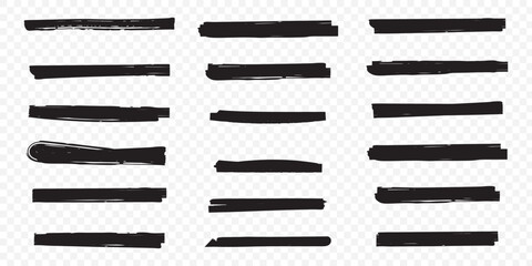 Poster - Marker lines. Vector highlighter brush lines. Hand drawing. Vector illustration. eps 10.