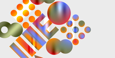Poster - Circles and triangles modern art. Vector Illustration For Wallpaper, Banner, Background, Card, Book Illustration, landing page