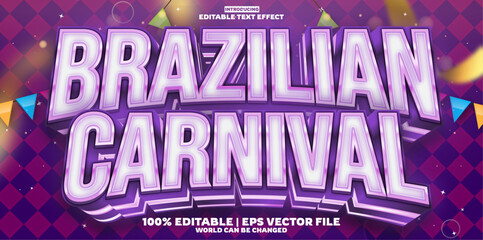 Poster - Brazillian Carnival editable text effect in modern trend style