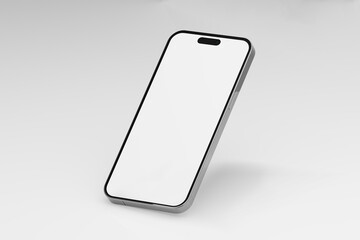 Aufkleber - 3D ultra realistic render illustration high quality smartphone mockup with isolated background. Smart phone mockup collection. Device front view. 3D mobile phone with shadow on white background.