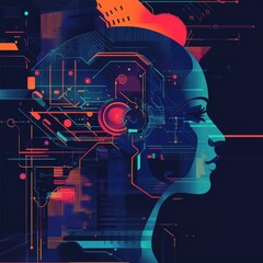 Poster - Futuristic technology background vector design in eps 10