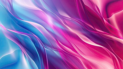 Poster - Swirling ribbons of pink and blue create a mesmerizing abstract design perfect for modern art enthusiasts. Generative AI