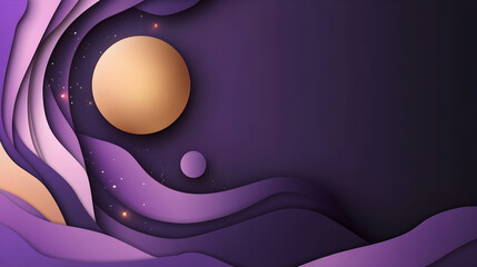 elegant purple abstract design with glowing celestial elements