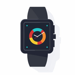 Wall Mural - Wearable Technology Design for Smartwatch Icon in Vector Graphic