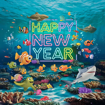 Happy New Year 2025 text design Cover of business diary for 2025 with wishes.