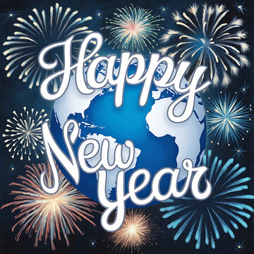 Happy New Year 2025 text design Cover of business diary for 2025 with wishes.