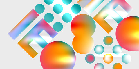 Aufkleber - Circles and triangles modern art. Vector Illustration For Wallpaper, Banner, Background, Card, Book Illustration, landing page