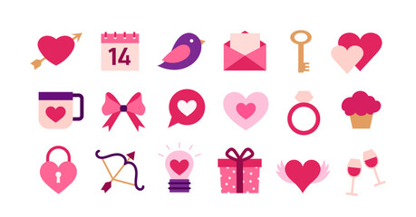 a trendy set of minimalist geometric elements for valentine's day. a symbol of love