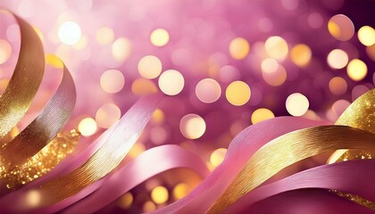 Wall Mural - abstract pink gold background with bokeh