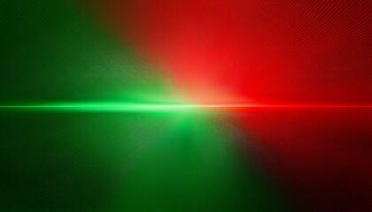 Wall Mural - a light green ray of light with a transition into a light red spot of light separates the red and gr